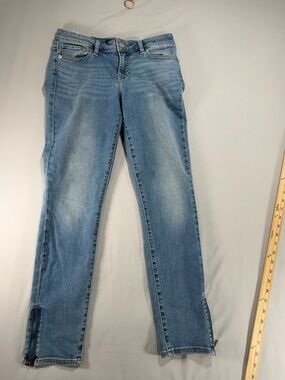 Women’s Lucky Brand Midrise Ava Mini Boot Crop Blue Jeans 4/27 # 880